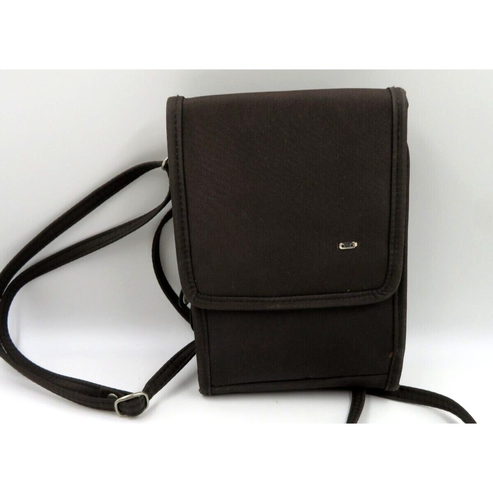 Travelon Anti-Theft Brown Classic Mini Crossbody Pouch Purse Strap Clutch RFID